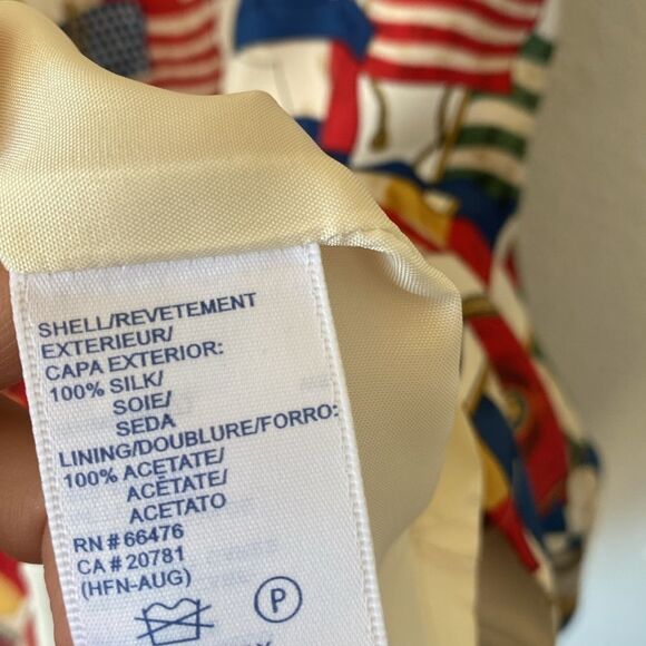 Vintage Y2K Tommy Hilfiger 100 % Silk Americana Military Dress - Picture 5 of 8